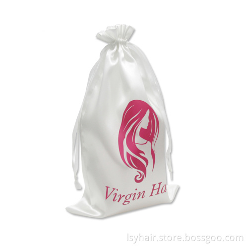 Customized Private Label Hair Tags And Wraps For Bundles Packaging, Silky Satin Bags With Tassels Custom Logo